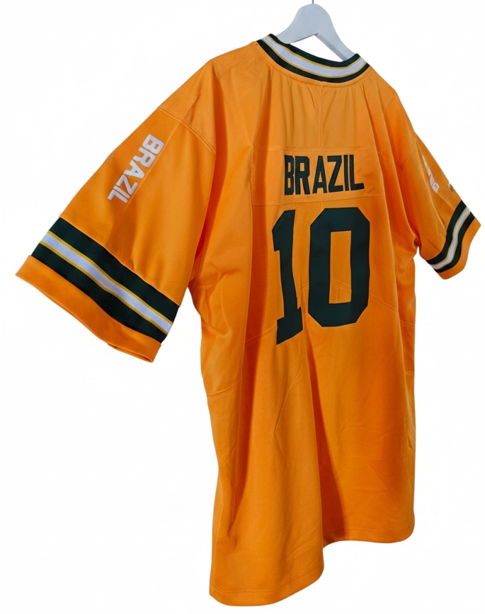 American Football Trikot Brasilien Fußball WM 26 gelb grün