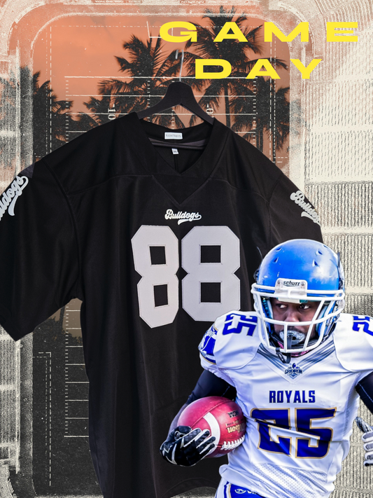 American Football Trikot Bulldogs Nummer 88 schwarz grau/weiß