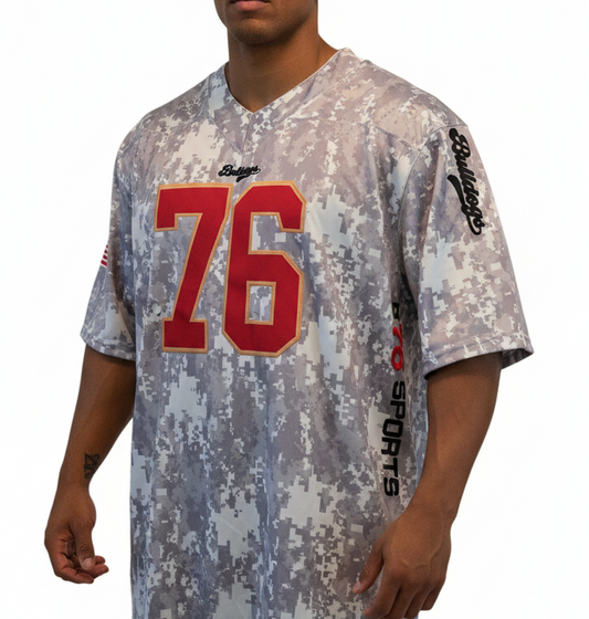 American Football Trikot Bulldogs Bodybuilding Camouflage Oversize