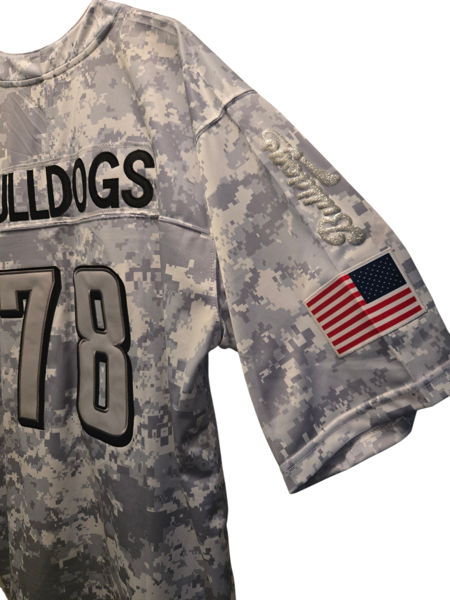 American Football Trikot Bulldogs Camouflage schwarz silber
