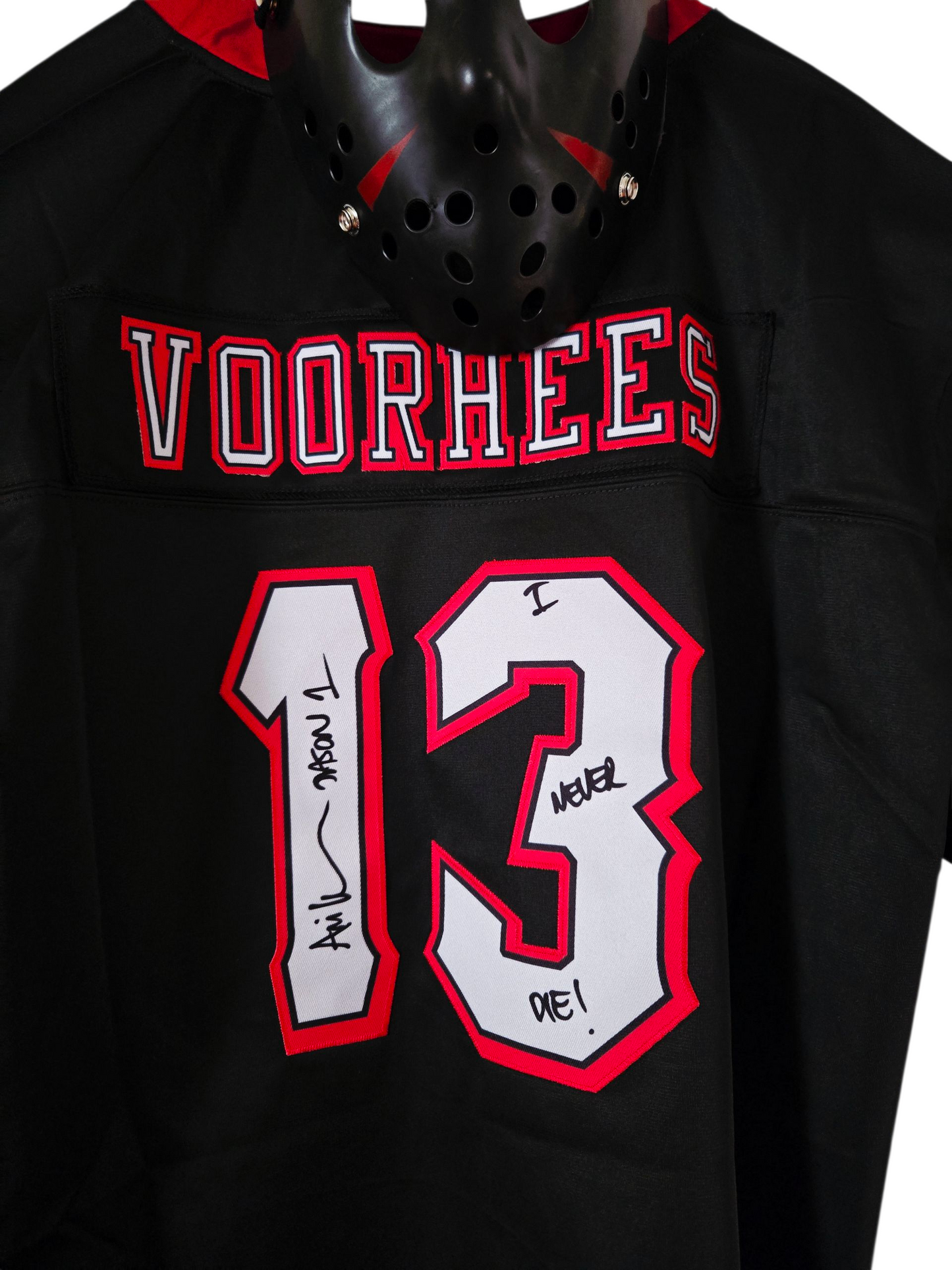 Halloween Karneval Set Football Trikot Jason Voorhees Nummer 13 mit Maske (schwarz) XL