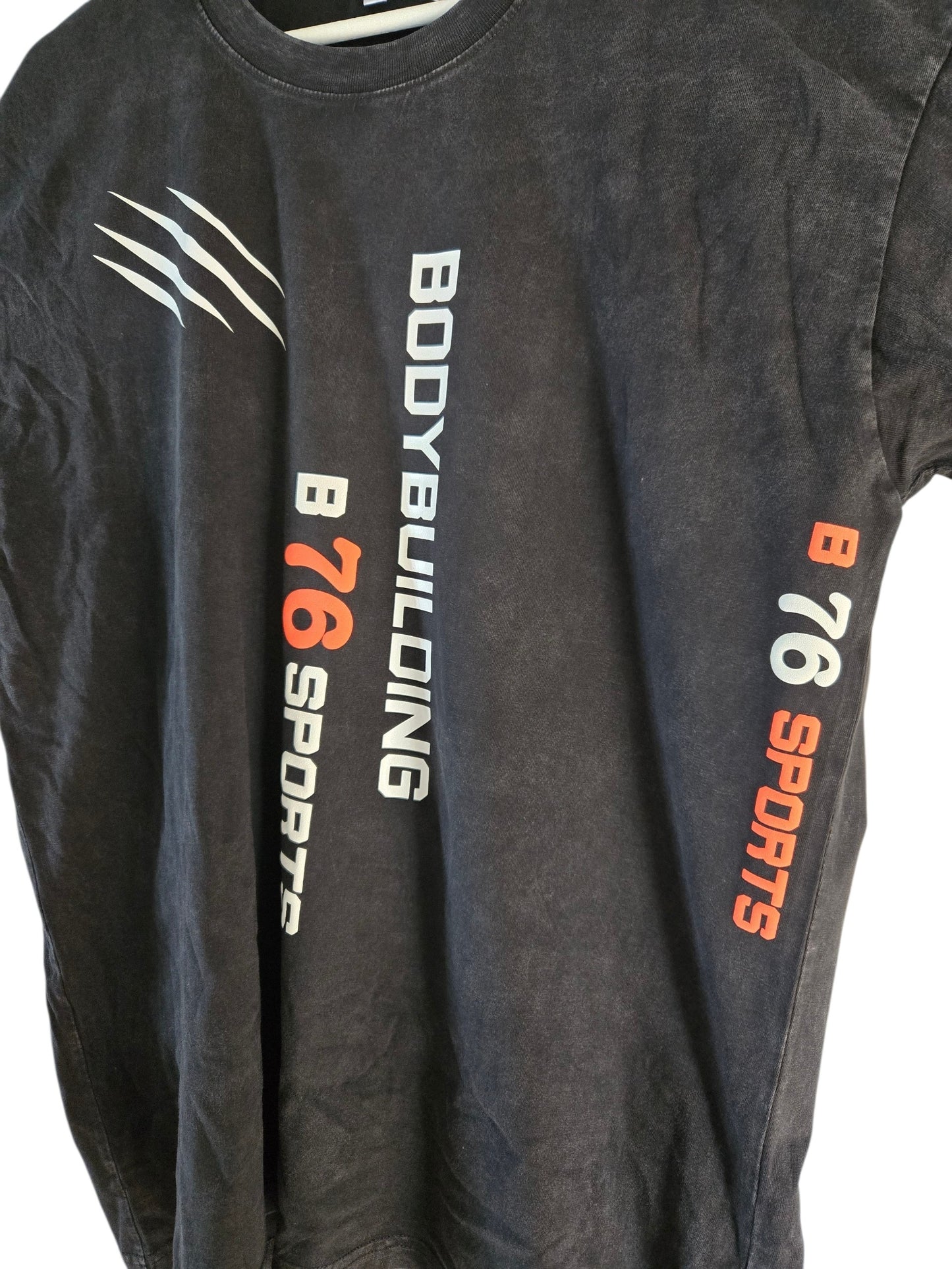 Sport & Fitness Baumwoll T-Shirt Bodybuilding schwarz Vintage