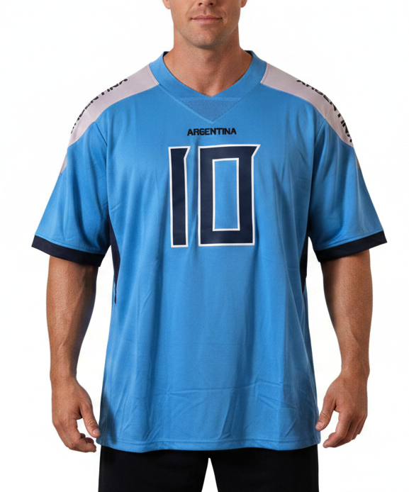 American Football Trikot Argentina Fußball WM 26 hellblau