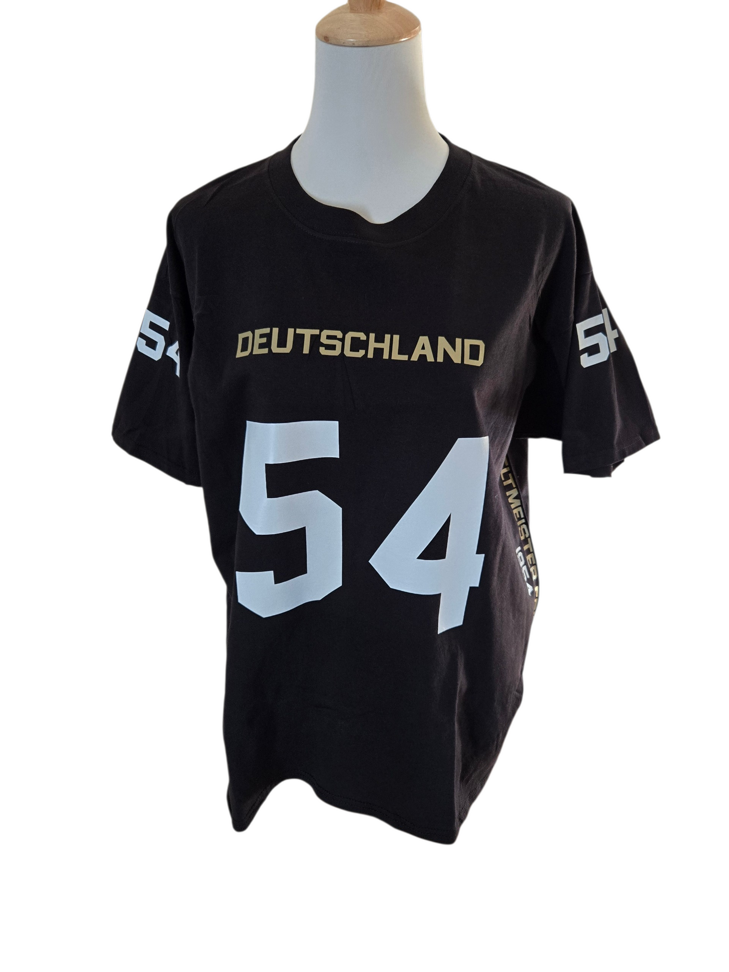 Baumwoll T-Shirt Deutschland WM 1954 schwarz American Football Style